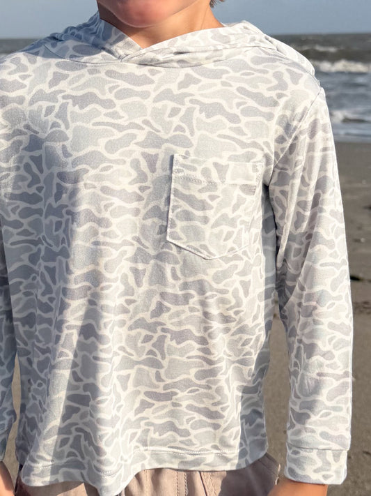 White Camo Bamboo Hoodie
