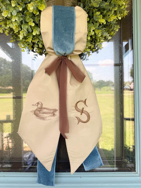 Sitting Mallard Wreath Sash PREORDER